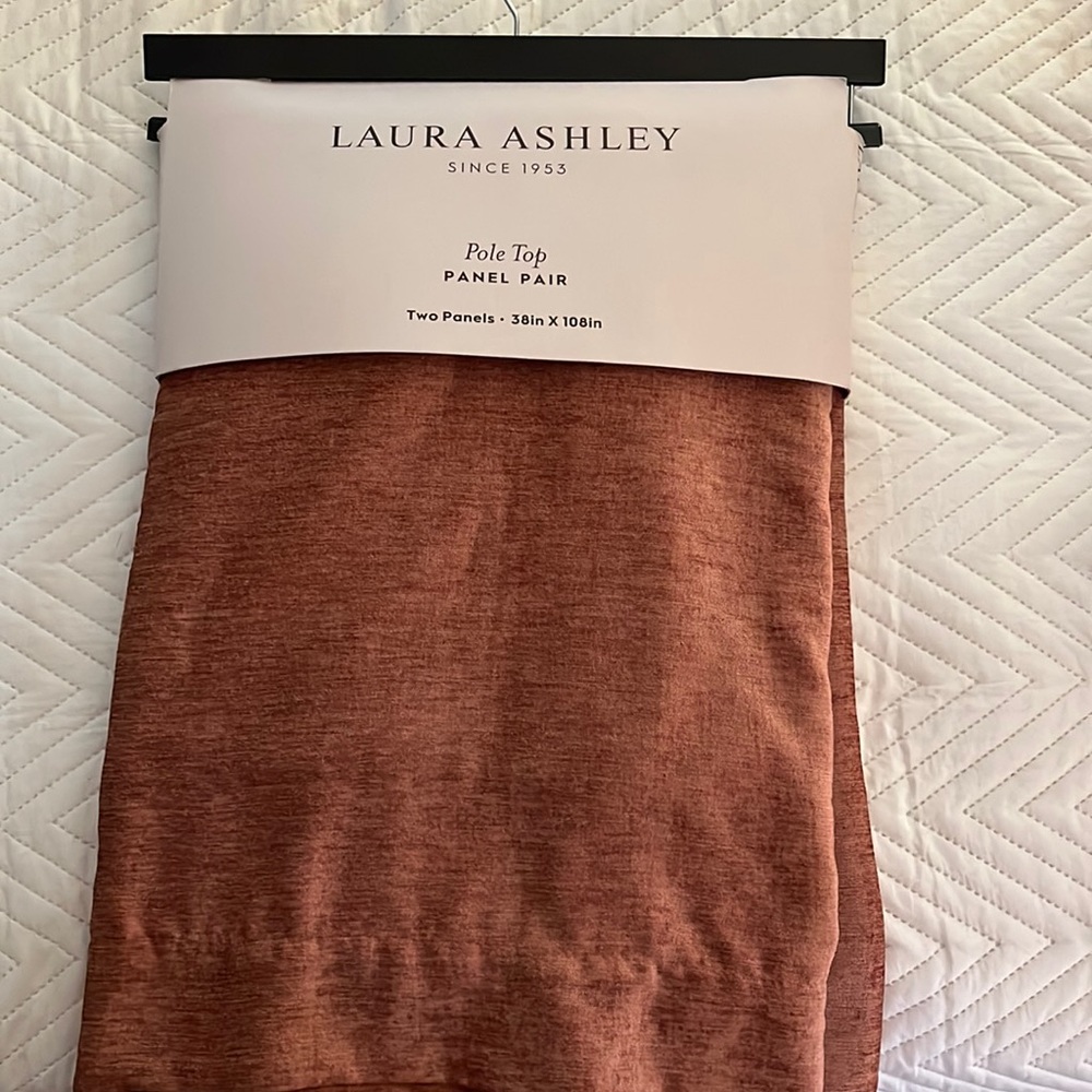 NWT Laura Ashley crushed pole top panel curtains